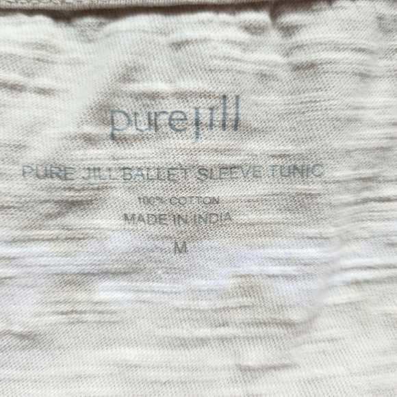 J. Jill Pure Womens Ballet Sleeve Tunic Cream and White Size Medium D14 - Picture 2 of 4